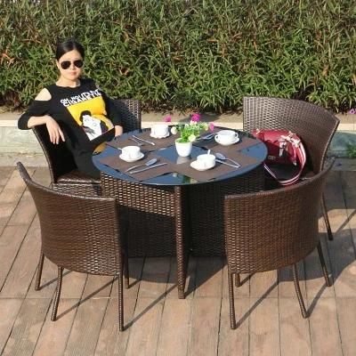 Outdoor Rattan Chair Five Piece Combination Courtyard Outdoor Household Storage