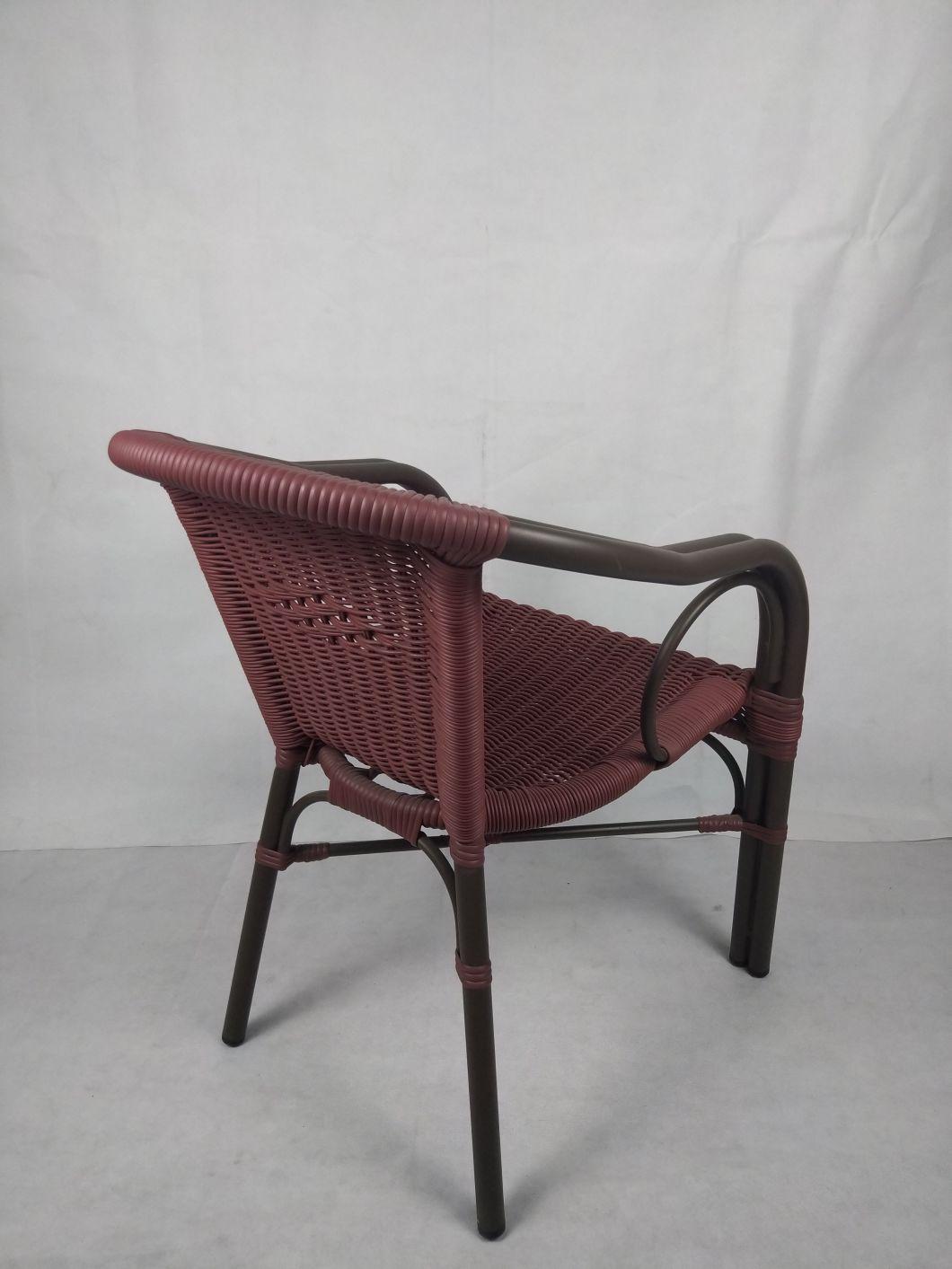 Modern Green Style Outdoor Armchair Garden Furniture Aluminum Terrace Rattan Chair