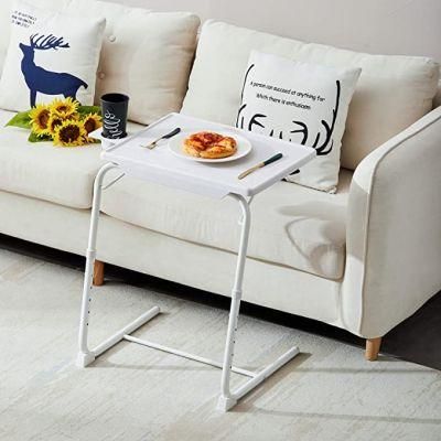 Adjustable Folding TV Tray Table with Cup Holder