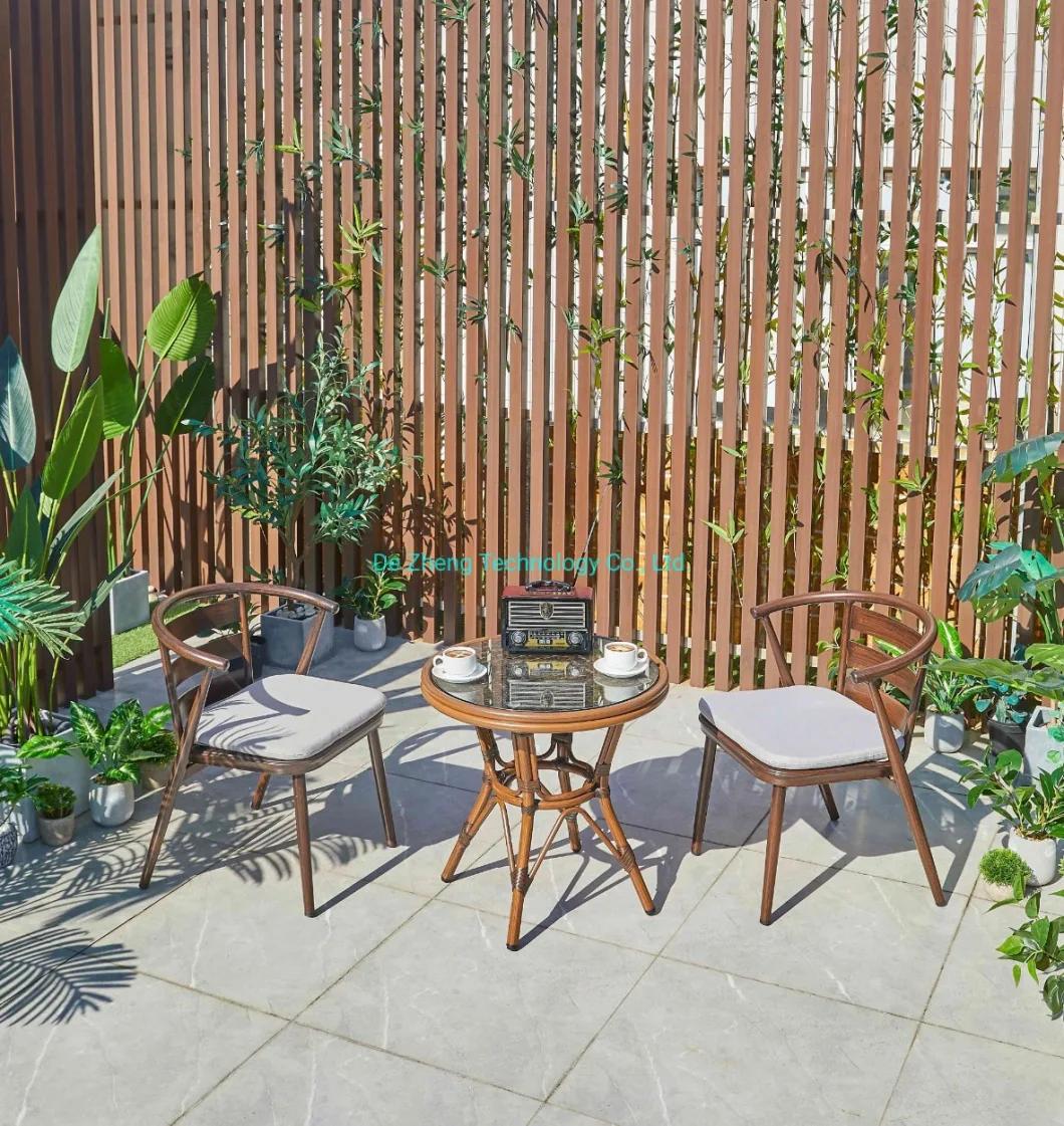 Outdoor Portable New Aluminium Garden Furniture Round Dining Table Set Modern Vintage Side Table