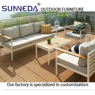 Sunneda Outdoor Aluminum Frame Patio Garden Hotel Sofa with Waterproof Cushion