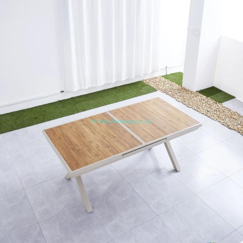 Modern Design X Leg Standing Garden Cafe Outdoor Table Long Aluminum Dining Bar Table for Dining
