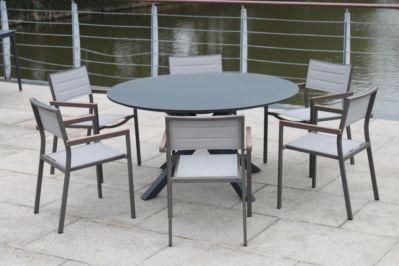 Customized Metal Outdoor Dining Table for 6 Round Patio Set