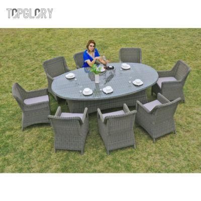 High Quality Aluminum Frame Dining Rattan Furniture Outdoor Chair and Table Set
