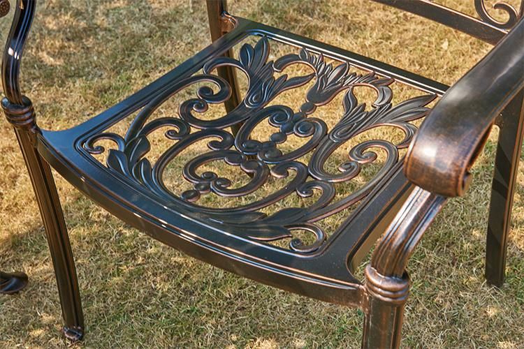 Weatherproof Outdoor Dining Table Set Garden Patio Furniture Set with 4 Arm Homeful Chair