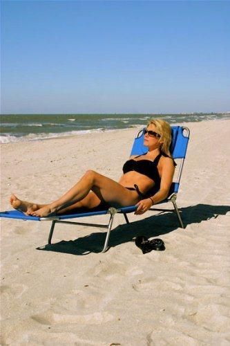 Beach 17" Extended Height 4 Position Folding Beach Chair