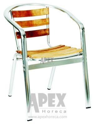 Outdoor Furniture Chair Teak Wood Aluminum Chair with Arm