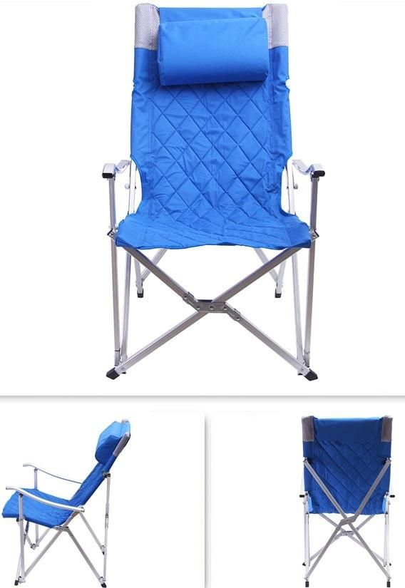 Aluminum Luxury Folding Camping Floor Moon Portable Foldable Blue Chair