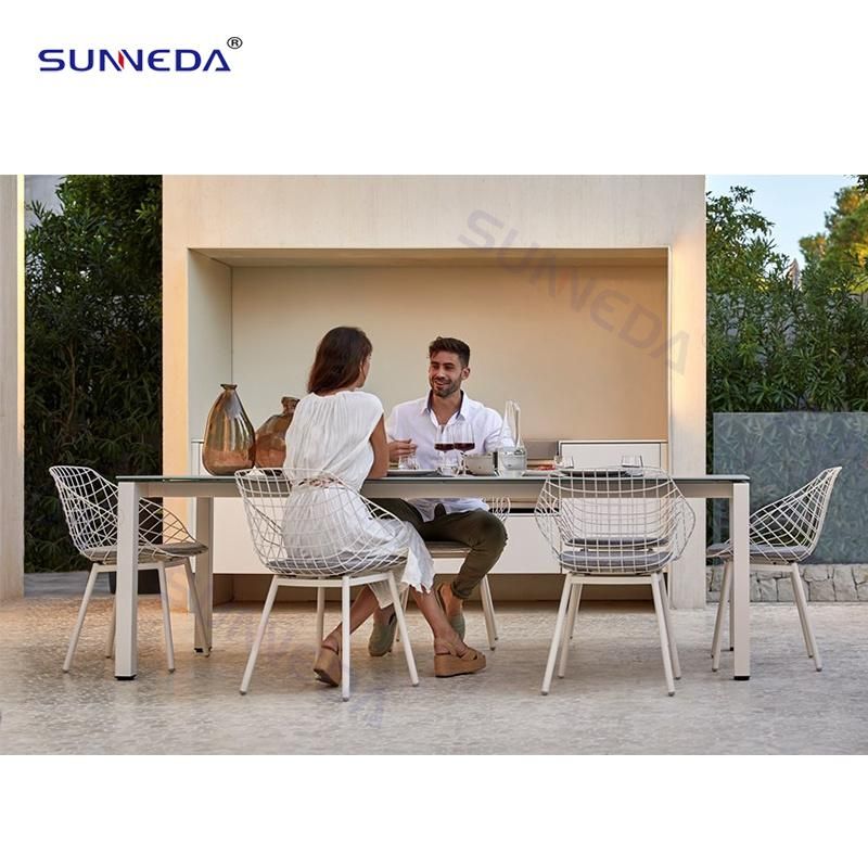 Patio Tables Set with High Density Resilient Sponge Cushions
