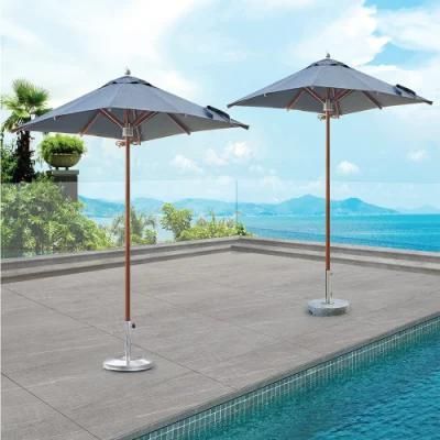 High Quality Single Top Outdoor Shade Fiberglass MID Pole Umbrella