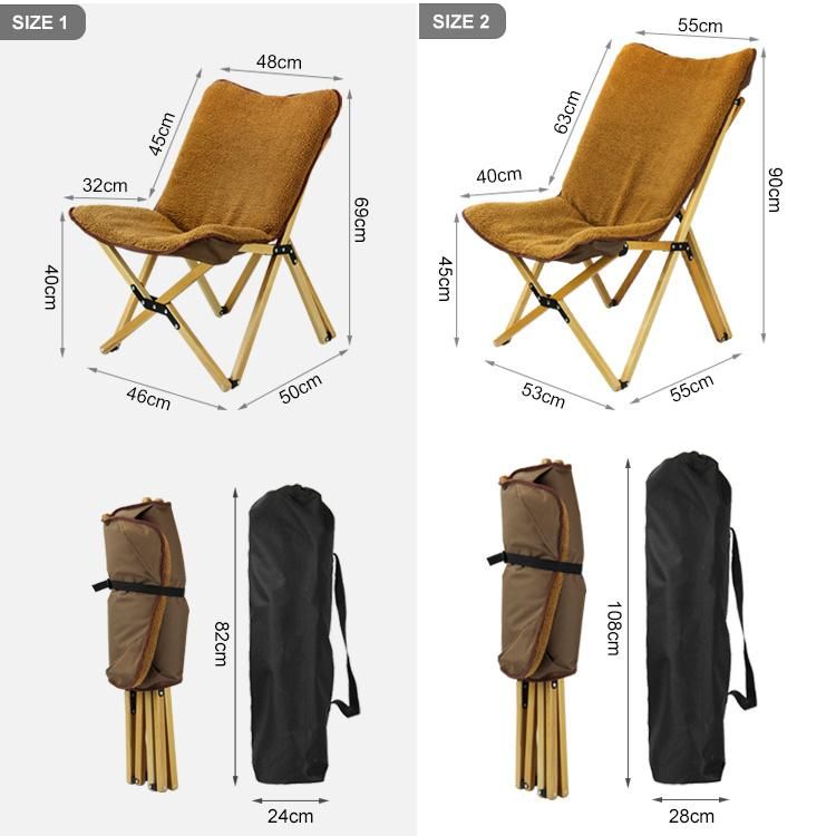 600d Oxford Cloth Two Size Paddled Camping Wood Chair