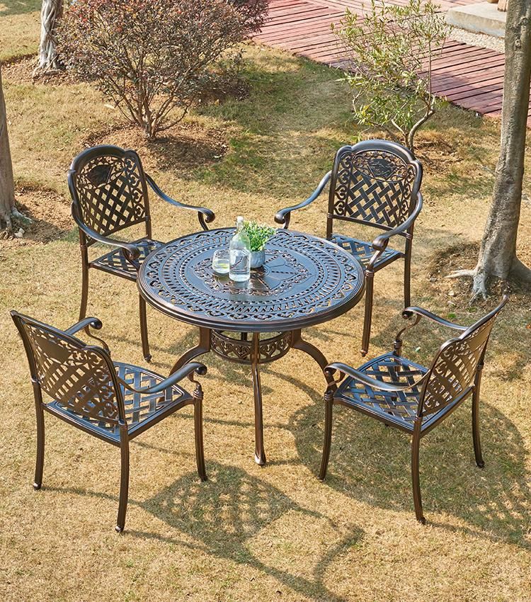 Good Price Die Cast Aluminum Outdoor Furniture Garden Dining Table with 4 Chair