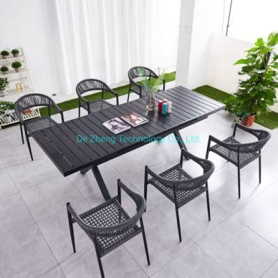 Outdoor Removable Desk All Aluminum Dining Long Tables and Chairs Multi Person Business Table