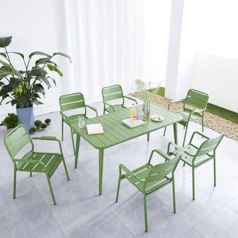 Outdoor Use Durable Aluminum Board Coffee Table Modern Dining Table 8 Person Dining Table Home Use