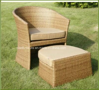 Wholesale Factory Garden Furniture Patio Rattan Wicker Chair with Ottoman