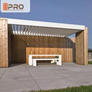 Horizontal Motorized Garden Furniture Waterproof Aluminum Louver Roof