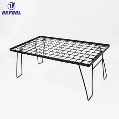 Outdoor Camping Table Folding Iron Mesh Table High Temperature Resistant Convenient Outdoor Furniture Portable Iron Mesh Table