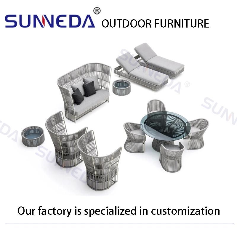 Hotel Aluminum Tube Presentable UV PE Rattan Leisure Outdoor Furniture