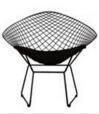Antique Dining Chair Europe Style Metal Wire Restaurant Garden Relaxing Lounge Chair with Cushion