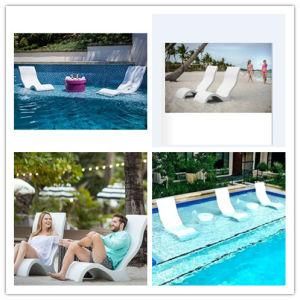 Elegant Chaise Lounge Outdoor Plastic Sun Lounger in Pool Used