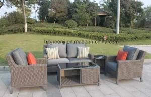 Garden Furniturte Large Sofa Set with 10mm Half Moon Curve Flat Wicker