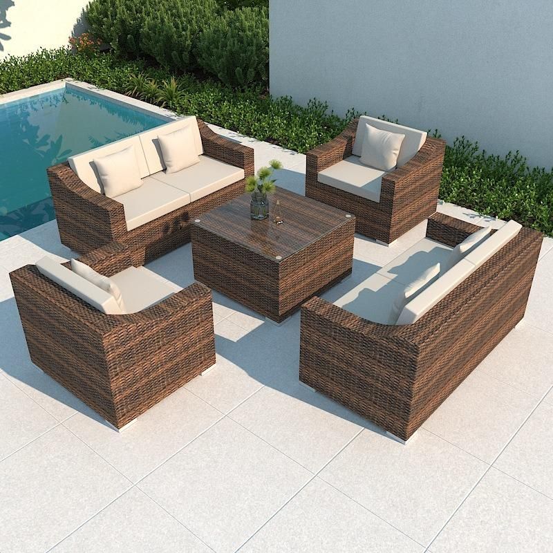 in Stock Modern Chair Set Garden Wicker Rattan Sofa