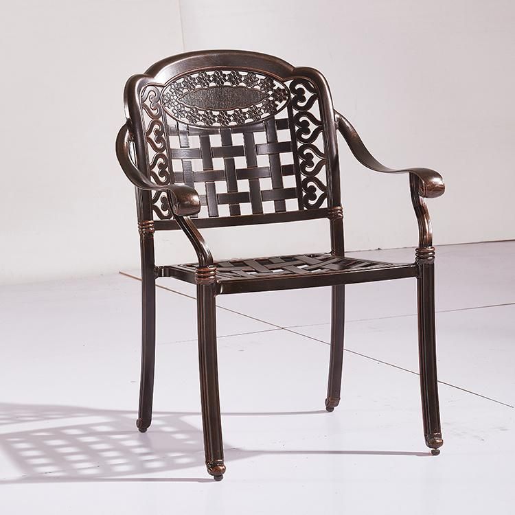 Patio Antique Metal Frame Chair Outdoor Restaurant furniture with 4 Seaters