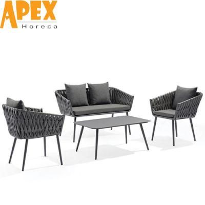 Outdoor Furniture Set Comfortable Pillow Waterproof Aluminum Frame Sofa Wholesale