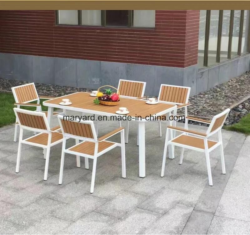 Wholesale Outdoor Garden Furniture Aluminium Wood Dining Table Sets