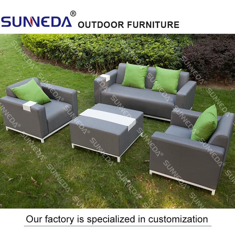 Loose Furniture Fabric Sofa with Aluminum Frame Simple Morden 2 Seat Sofa Set