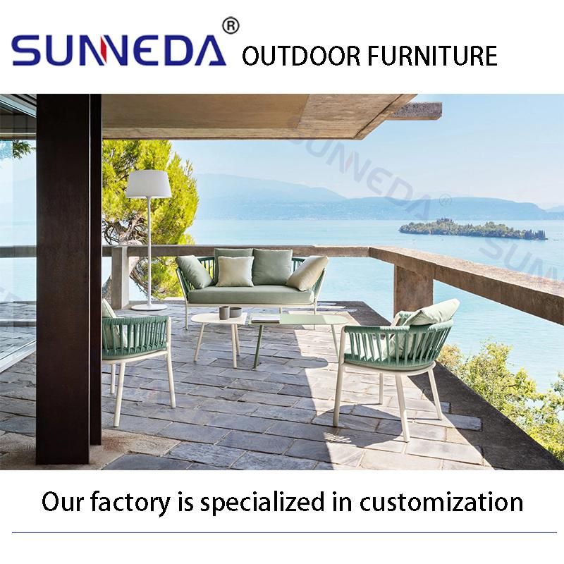 Modern Style Sofa Set Aluminum Round Tube Frame with Rope