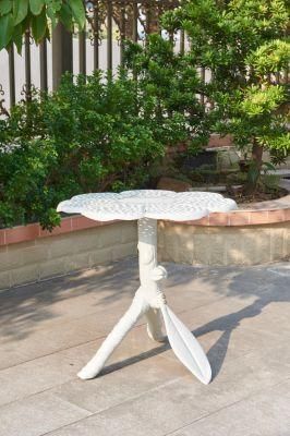 Powder Coated White Cast Aluminum Table