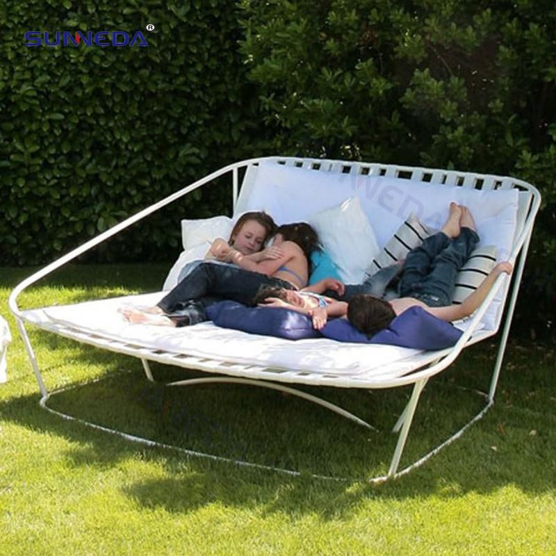 Garden Double Sunbed Aluminium Lounger Beach Lounge Modern Day Bed Outdoor