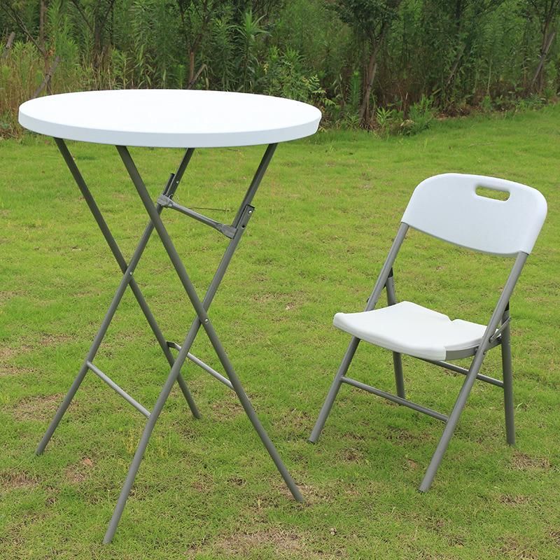 32 Inch Height Plastic Round Bar Folding Cocktail Table