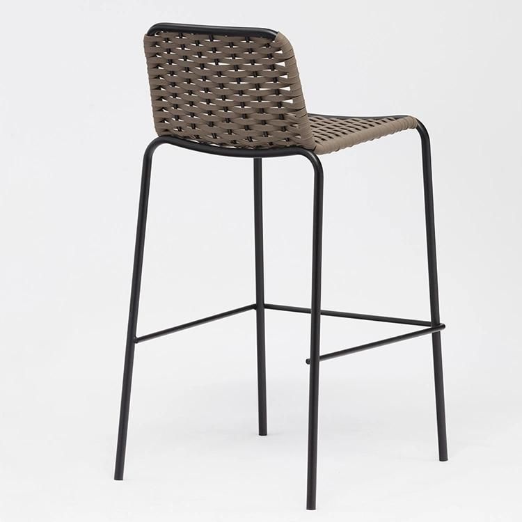 Bistro Welded Design Steel Rope Chairs Outdoor for Bar Use