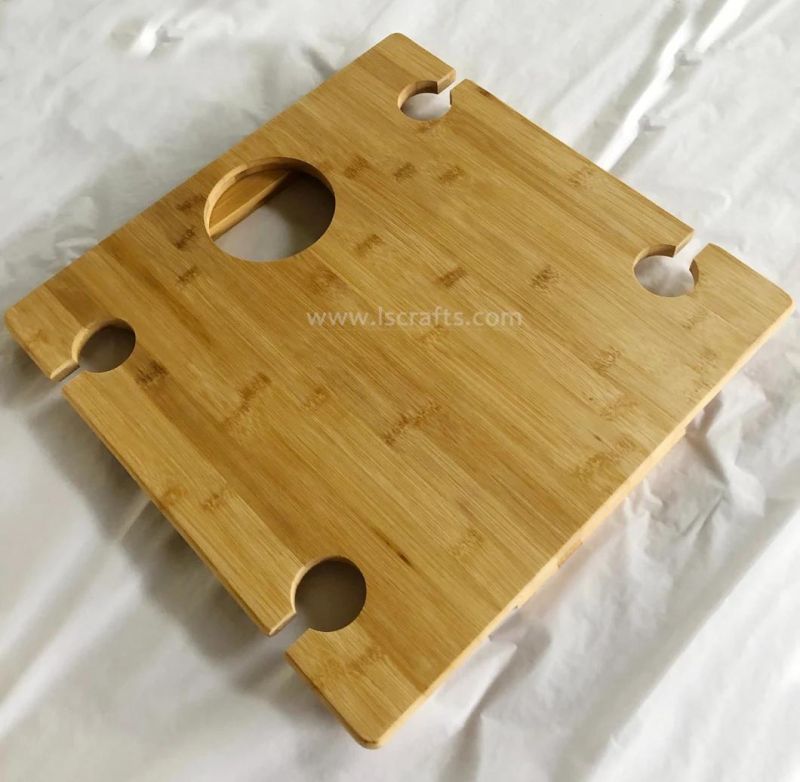 Bamboo/Acacia Wood Picnic Table Portable Foldable Outdoor Small Table