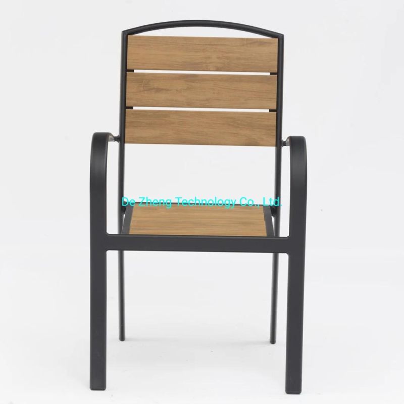 Modern Outdoor Stackable Wood Waterproof Garden Chairs Set for Restaurant