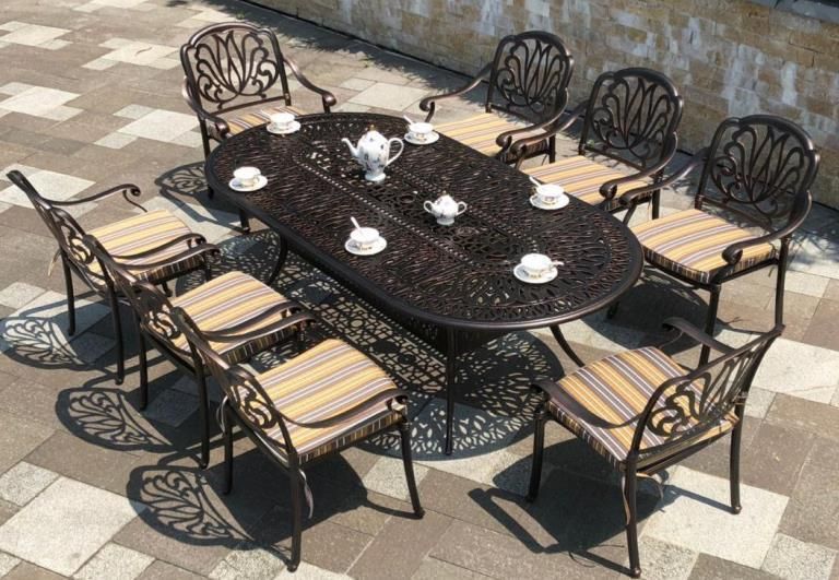 Factory Supply Outdoor Furniture Cast Aluminum Park Bench Patio Garden Chair Outdoor Steel Garden Chair