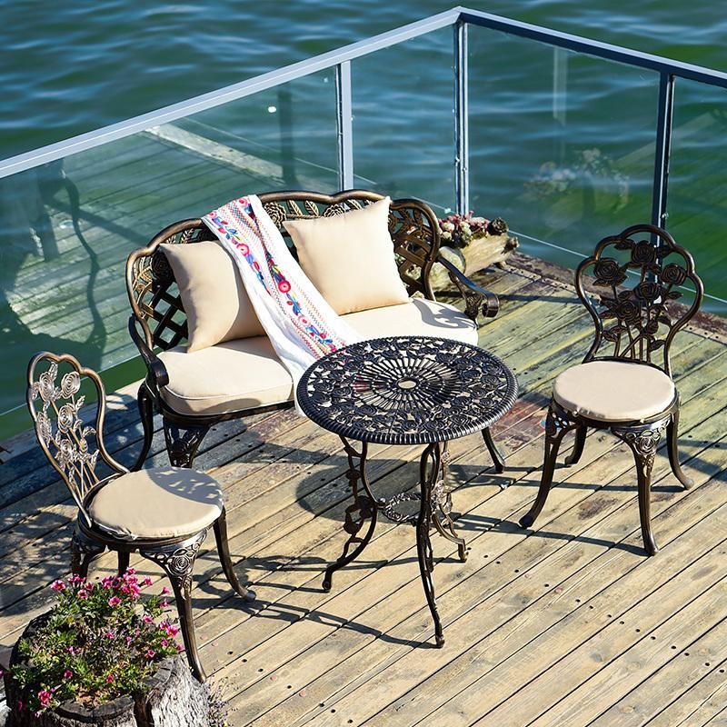 Unfolded and Garden Use Outdoor Cast Aluminum Table Set Furniture
