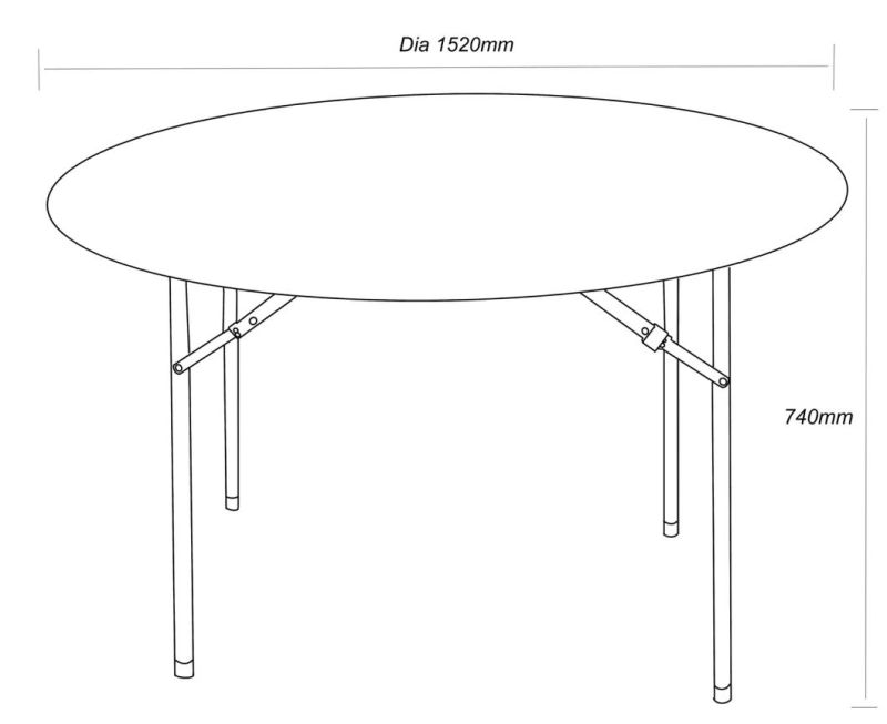 5FT Outdoor Plastic Round Table for Picnic/Meeting/Study/Dinging/Party