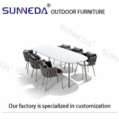 Modern Restaurant Chairs Aluminum Outdoor Patio Furniture Weatherproof Garden Table and Chair