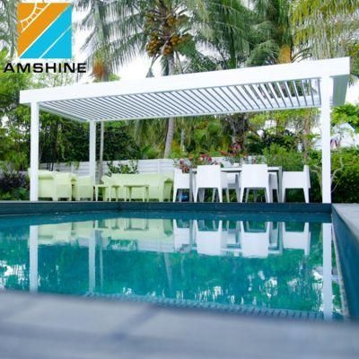 Hot Sales Rainproof Durable Pergolas Modern Garden Buildings Gazebo Electric Adjustable Louvre Pergola for Swimming Pool