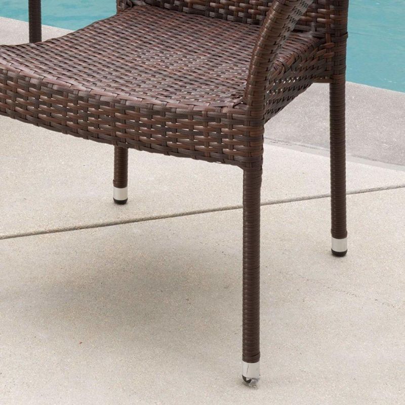 High Quality Dark Brown Outdoor Garden Rattan Chair Set of 2PCS for Sale