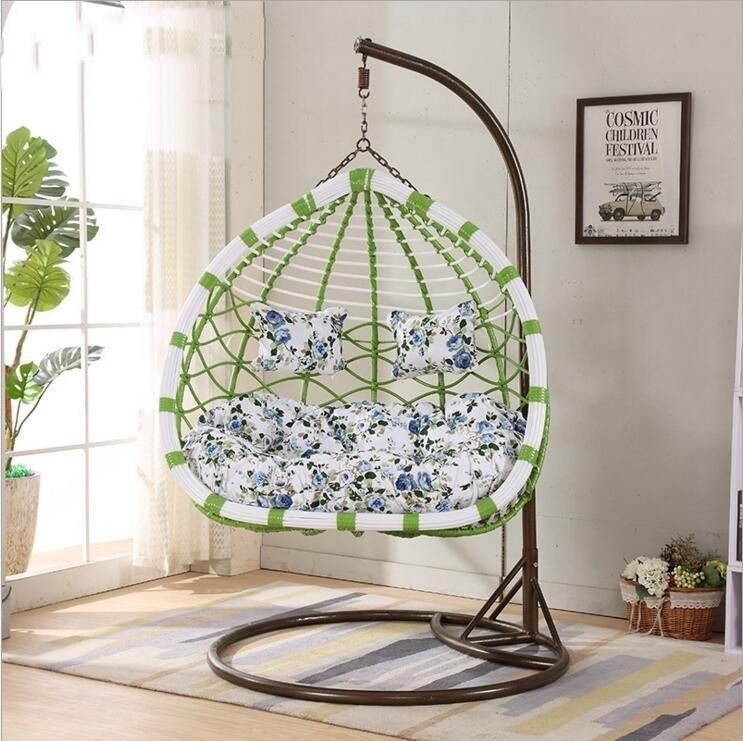 Leisure Rattan Wicker Patio Egg Indoor Outdoor Swing Cushion Chair