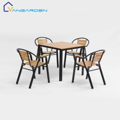 Guiren Hot-Selling Plastic Wood Aluminum Outdoor Dining Set