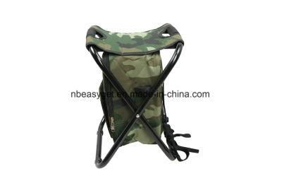 Folding Chair Foldable Camouflage Backpack Cooler Bag 3 in 1 Portable Fishing Stool and Sports Chair Esg10030