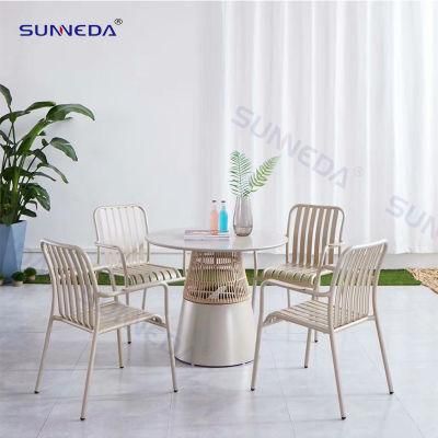 Personalized Waterproof Complete Aluminum Chair Fresh Courtyard Outdoor Dining Set