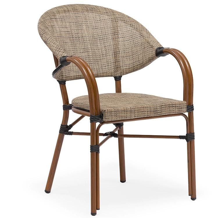 Wooden Grain Look Small Terrace Chairs Outdoor Furniture