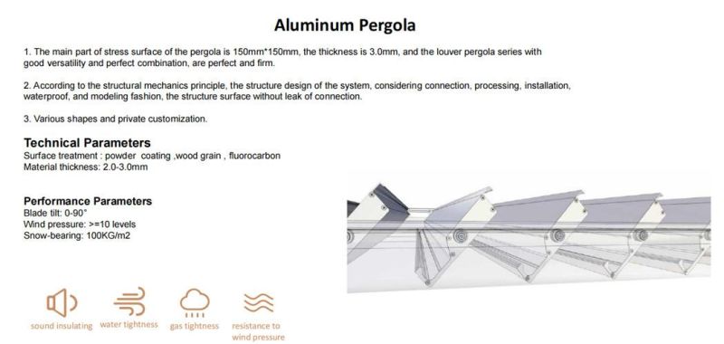 Outdoor Furniture Patio Cover Motorized Aluminum Retractable Awning Manual Adjustable Louver Roof Pergola