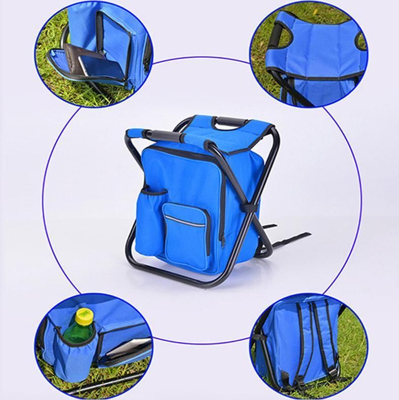 Outdoor Lightweight Portable Camo Insulated Cooler Fishing Chair Bag with Water Bottle Holder